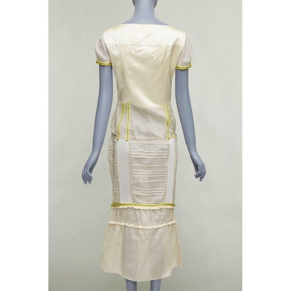 Miu Miu 1999 Runway Beige Patchwork Dress - Picture 5 of 9